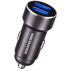 Kouvolsen M2-0333 Φορτιστής Αυτοκινήτου 2.4A με Θύρες: 2xUSB-A Ασημί