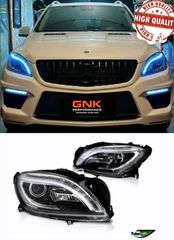 ΦΑΝΑΡΙΑ ΕΜΠΡΟΣ MERCEDES ML W166 HEADLIGHTS BLACK LED 11-15