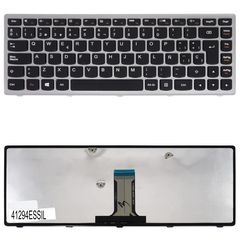 Teclado Español para Portátil - Spanish Laptop Keyboard για Lenovo G400S G405S G410S S410P Z410 Flex 14 G400AS G410ST FLEX14A FLEX14g FLEX14D G400AT G400A G400AM AEST6U00010 ES Black Silver Frame ( Κω