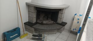 Τζάκι γωνιακό γρανιτένιο 1,20 Χ 1,20