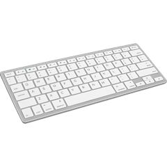 Bluetooth Mini Αγγλικό Πληκτρολόγιο Λεπτό για Tablet & Κινητό Silver