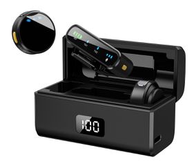 UPTECH ασύρματα μικρόφωνα UPW-M9MAX με θήκη φόρτισης, USB-C, 2.4GHz, μαύρο