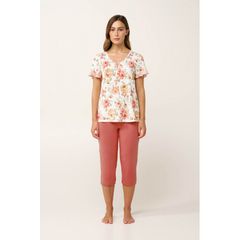 Vamp Γυναικεία Καλοκαιρινή Πυτζάμα Κάπρι Modal Floral