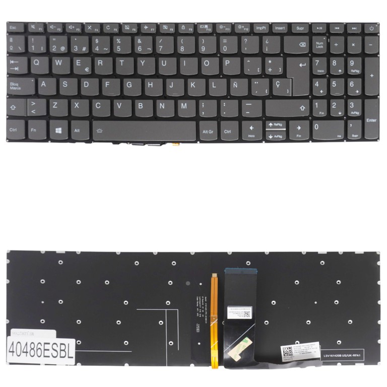 Teclado Español para Portátil - Spanish Laptop Keyboard για Lenovo Ideapad L340-15IRH 81LK L340-17API 81LY L340-17IWL 81M0 L340-17IRH 81LL L340-15API 81LW 81LX L340-15IWL 81LG 81LH 5CB0U42769 ES No Fr