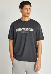 Funky Buddha Ανδρικό relaxed t-shirt με τύπωμα από βαμβάκι FBM013-032-04
