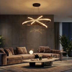 Κρεμαστό Φωτιστικό Οροφής LED 120W 12000lm 180° AC 220-240V IP20 Ρυθμιζόμενο Λευκό CCT με Χειριστήριο από 2700K έως 6000K Dimmable - Lumileds SMD Chip - Μαύρο Ματ - Μ80 x Π80 x Υ80cm - 3 Χρόνια Εγγύησ
