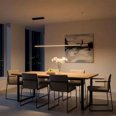 Κρεμαστό Φωτιστικό Οροφής LED 36W 3600lm 180° AC 220-240V IP20 Ρυθμιζόμενο Λευκό CCT με Χειριστήριο από 2700K έως 6000K Dimmable - Lumileds SMD Chip - Μαύρο Ματ - Μ120 x Π2 x Υ10cm - 3 Χρόνια Εγγύηση