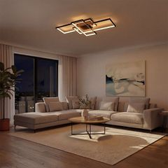 Φωτιστικό Οροφής LED 100W 10000lm 120° AC 220-240V IP20 Ρυθμιζόμενο Λευκό CCT με Χειριστήριο από 2700K έως 6000K Dimmable - Lumileds SMD Chip - Μαύρο Ματ - Μ85 x Π45 x Υ9cm - 3 Χρόνια Εγγύηση