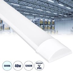 LED Γραμμικό Βιομηχανικό Φωτιστικό Tri-Proof 120cm 40W 3806lm 120° AC 220-240V Αδιάβροχο IP65 Μ120 x Π7.5 x Υ2.5cm Ψυχρό Λευκό 6000K - 2 Χρόνια Εγγύηση
