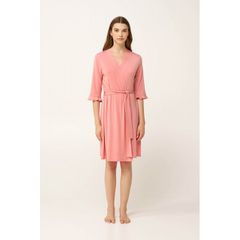 Vamp Γυναικεία Καλοκαιρινή Ρόμπα Modal Pink Tan