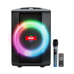 XO 249-0104 Ηχείο Karaoke με Ασύρματο Μικρόφωνο και Εφέ Φωτισμού F53 σε Μαύρο Χρώμα