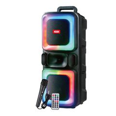 XO 249-0103 Ηχείο Karaoke με Ενσύρματo Μικρόφωνο και Εφέ Φωτισμού F55 σε Μαύρο Χρώμα