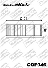 ΛΥΡΗΣ CHAMPION ΦΙΛΤΡΟ ΛΑΔΙΟΥ ΓΙΑ YAMAHA XS 750 - 1100 / XJ 1100 / VMAX 1200, COF046 