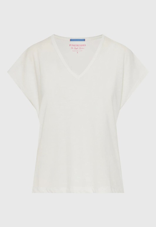 Funky Buddha Γυναικείο t-shirt με V λαιμόκοψη FBL013-111-04