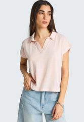 Funky Buddha Γυναικείο T-shirt με γιακά FBL013-109-04