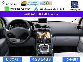 Peugeot 3008 (2008-2016) Οθόνη 9" Android 15 | 4GB RAM + 64GB ROM | 8-Core Snapdragon | Ασύρματο CarPlay & Ασύρματο Android Auto | GPS | WiFi | DSP | FM/RDS