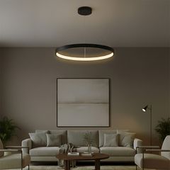 kelvo® NEMESIS KLV-101-0211 Κρεμαστό Φωτιστικό Οροφής LED 67W 6700lm 180° AC 220-240V IP20 Ρυθμιζόμενο Λευκό CCT με Χειριστήριο από 2700K έως 6000K Dimmable - Lumileds SMD Chip - Μαύρο Ματ - Μ80 x Π80