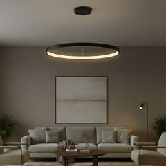 kelvo® NEMESIS KLV-101-0214 Κρεμαστό Φωτιστικό Οροφής LED 75W 7500lm 180° AC 220-240V IP20 Ρυθμιζόμενο Λευκό CCT με Χειριστήριο από 2700K έως 6000K Dimmable - Lumileds SMD Chip - Μαύρο Ματ - Μ100 x Π1