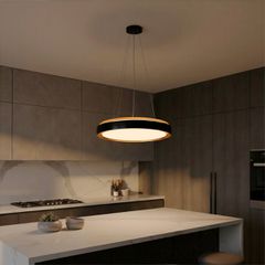 kelvo® BARCHETTA KLV-101-0266 Κρεμαστό Φωτιστικό Οροφής LED 72W 7200lm 120° AC 220-240V IP20 Ρυθμιζόμενο Λευκό CCT με Χειριστήριο από 2700K έως 6000K Dimmable - Lumileds SMD Chip - Μαύρο & Σαμπανιζέ Χ