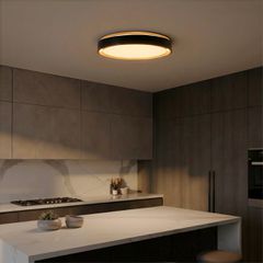 kelvo® BARCHETTA KLV-101-0266-V2 Φωτιστικό Οροφής LED 72W 7200lm 120° AC 220-240V IP20 Ρυθμιζόμενο Λευκό CCT με Χειριστήριο από 2700K έως 6000K Dimmable - Lumileds SMD Chip - Μαύρο & Σαμπανιζέ Χρυσό Μ