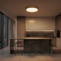 kelvo® BARCHETTA KLV-101-0268-V2 Φωτιστικό Οροφής LED 72W 7200lm 120° AC 220-240V IP20 Ρυθμιζόμενο Λευκό CCT με Χειριστήριο από 2700K έως 6000K Dimmable - Lumileds SMD Chip - Σαμπανιζέ Χρυσό Ματ - Μ48
