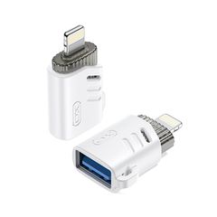 XO 249-0124 Μετατροπέας USB-A female σε Lightning male Λευκό 1τμχ XO-NB256A