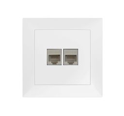Πρίζα Data RJ45 Cat.6 + Τηλεφώνου RJ11 Πλήρης Λευκή