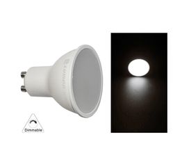 Λάμπα LED GU10 5W 230V Dimmable Ευρείας Δέσμης 105° –Ενδιάμεσο Φως 4000K