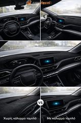 Peugeot 2008 2020-2024 Κάλυμμα Ταμπλό για Μικρό Καντράν Μαύρο-thumb-1