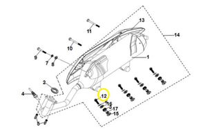 Βίδα Προφυλακτήρα Εξάτμισης 6*22 Sym Jet-14 125 Efi E4 2017-2020 90001-M9Q-000