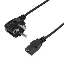 POWERTECH καλώδιο τροφοδοσίας CAB-P043, 3x 0.75mm², copper, 1.5m, μαύρο