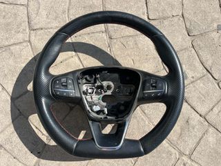 FORD PUMA FOCUS FIESTA ST-LINE ΤΙΜΟΝΙ ΒΟΛΑΝ ΔΕΡΜΑΤΙΝΟ ΜΕ ΚΟΚΚΙΝΕΣ ΡΑΦΕΣ