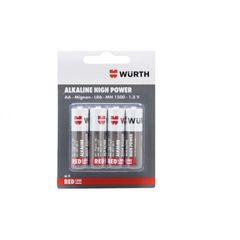 ΜΠΑΤΑΡΙΑ ΑΛΚAΛΙΚΗ AA 1,5V LR6 WURTH BLIST RED LINE Αλκαλικές μπαταρίες μεγέθους ΑΑ, ιδανικές για τηλεχειριστήρια, φακούς κι άλλες οικιακές μικροσυσκευές. Συσκευασία: 4 τεμάχια