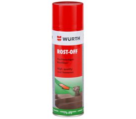 ROST-OFF WURTH 300ML ΔΙΑΛΥΤΙΚΟ ΣΚΟΥΡΙΑΣ  Υλικό αφαίρεσης σκουριάς υψηλής ποιότητας
Οι βέλτιστες ιδιότητες ερπυσμού εξασφαλίζουν εξαιρετική διείσδυση στη σκουριά, π.χ. μπορεί να χαλαρώνει ακόμα και τις