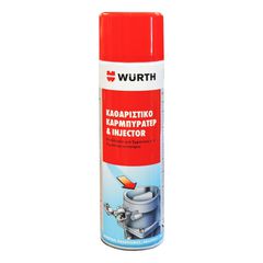 ΚΑΘΑΡΙΣΤΙΚΟ ΚΑΡΜΠΥΡΑΤΕΡ WURTH 500ML   Απομακρύνει υπολείμματα καυσίμου, άνθρακα και οξείδωσης από τον επιπλευστήρα του καρμπυρατέρ, τις περιοχές ψεκασμού και το σώμα της βαλβίδας γκαζιού στα οχήματα μ