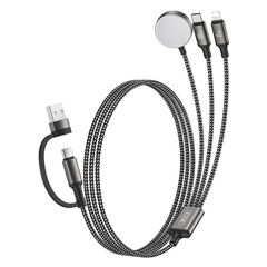 XO 249-0253 Braided USB to Type-C / Lightning Cable Μαύρο 1.2m