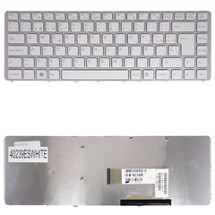 Teclado Español para Portátil - Spanish Laptop Keyboard για Sony Vaio VGN-NW VVGN-NW100 VGN-NW270D VGN-NW270T VGN-NW305F VGN-NW310F VGN-NW320F VGN-NW330F VGN-NW345G 1-487-387-11 ES White Silver Frame