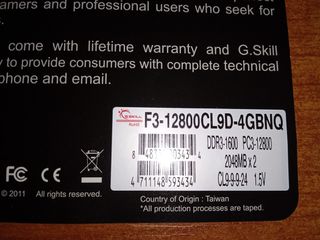G-SKILL 2GB RAM DDR3-1600 (x2)-thumb-1