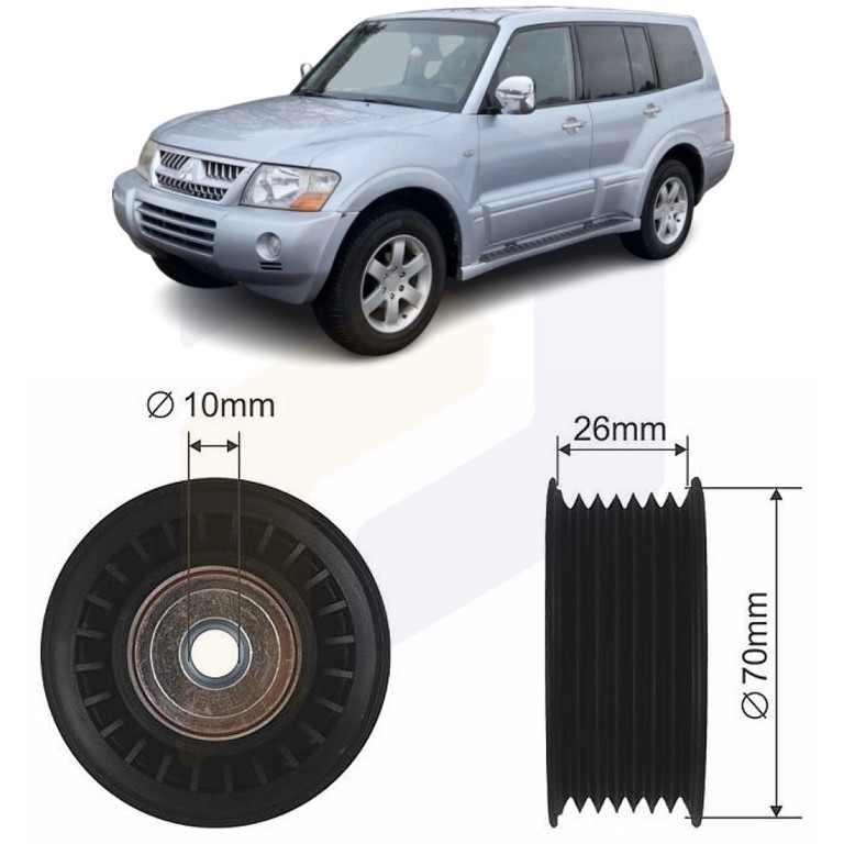 Τροχαλία παρέκκλισης ιμάντα poly-V για Mitsubishi Pajero 2001 2002 2003 2004 2005 2006 2007 MD368210