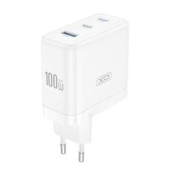 XO 249-0270 Φορτιστής Χωρίς Καλώδιο GaN με Θύρα USB-A και 2 Θύρες USB-C 100W Power Delivery / Quick Charge 3.0 Λευκός (CE35)