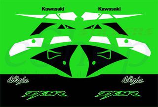 Αυτοκόλλητα σετ για Kawasaki ZX 9R Πράσινη έκδοση 2002