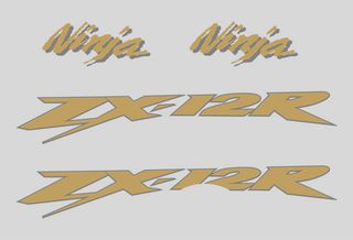 Αυτοκόλλητα σετ για Kawasaki Ninja ZX 12R Ασημί έκδοση 2004