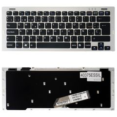 Teclado Español para Portátil - Spanish Laptop Keyboard για Sony Vaio VGN-SR VGNSR VGN-SR11M VGN-SR12G/B VGN-SR12G/P 148088322 81-31405002-07 148088381 NSK-S710R ES Black Silver Frame ( Κωδ.40375ESSIL