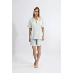 Harmony Γυναικεία Καλοκαιρινή Cotton Modal Πυζάμα Με Κουμπιά Βερμούδα