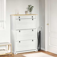 Ντουλάπα Παπουτσιών με συρτάρι Corona Λευκό 99 x 32 x 138 εκ 42024955