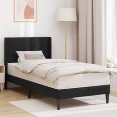 Σκελετός Κρεβατιού με κεφαλάρι Μαύρο 90 x 190 cm Βελούδο 42027477
