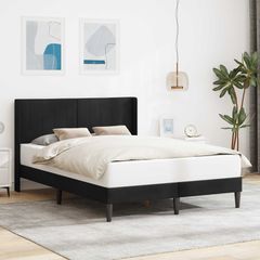Σκελετός Κρεβατιού με κεφαλάρι Μαύρο 120 x 190 cm Βελούδο 42027495