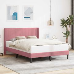 Σκελετός Κρεβατιού με κεφαλάρι Ροζ 140 x 190 cm Βελούδο 42027506