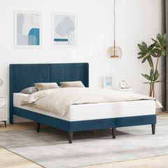 Σκελετός Κρεβατιού με κεφαλάρι Μπλε 140 x 190 cm Βελούδο 42027508