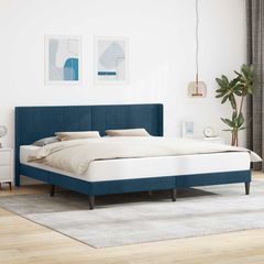 Σκελετός Κρεβατιού με κεφαλάρι Μπλε 180 x 200 cm Βελούδο 42027526